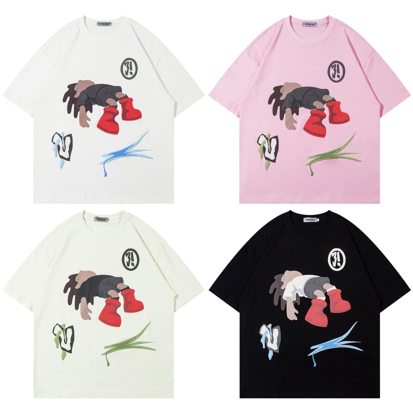 𝕃oose 𝔽it ☞𝟤𝟢𝟤𝟧 ☜夏季新款印花圓領寬版上衣B-5