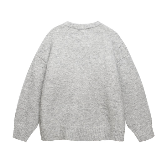 ⓀⓃⒾⓉ𒉽2025秋冬聖誕小狗刺繡圓領針織 K-52