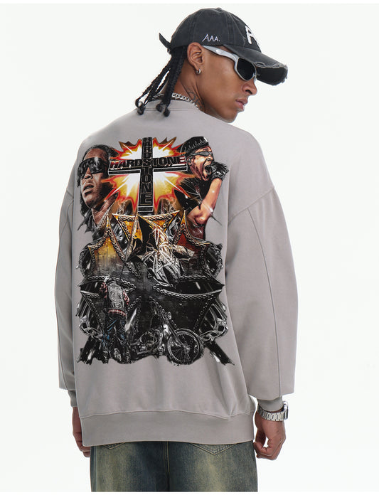 ♛𝔽𝕦𝕤𝕚𝕠𝕟 𝔽𝕠𝕔𝕦𝕤 ♛410G重磅水洗美式復古圓領厚T GH-55