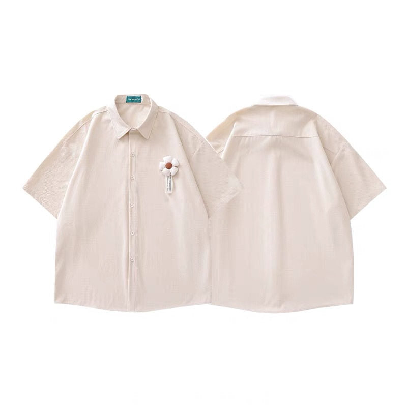 𝕃oose 𝔽it ☞𝟤𝟢𝟤𝟧 ☜日系學院風花朵燈芯絨休閒襯衫PZ-21