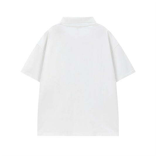 𝕃oose 𝔽it ☞𝟤𝟢𝟤𝟧 ☜美式復古抽象印花翻領寬版上衣SA-02