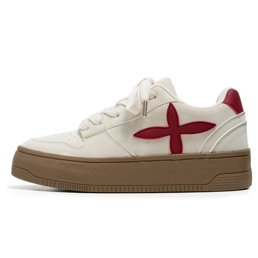 ♛𝔽𝕦𝕤𝕚𝕠𝕟 𝔽𝕠𝕔𝕦𝕤☢︎ꜱᴋᴀᴛᴇ ꜱʜᴏᴇꜱ ♜ ✽𝟤𝟢𝟤𝟧✽ 春夏新款時尚百搭橡膠底復古配色隱形增高十字板鞋 男女款 x𝟫𝟪𝟨