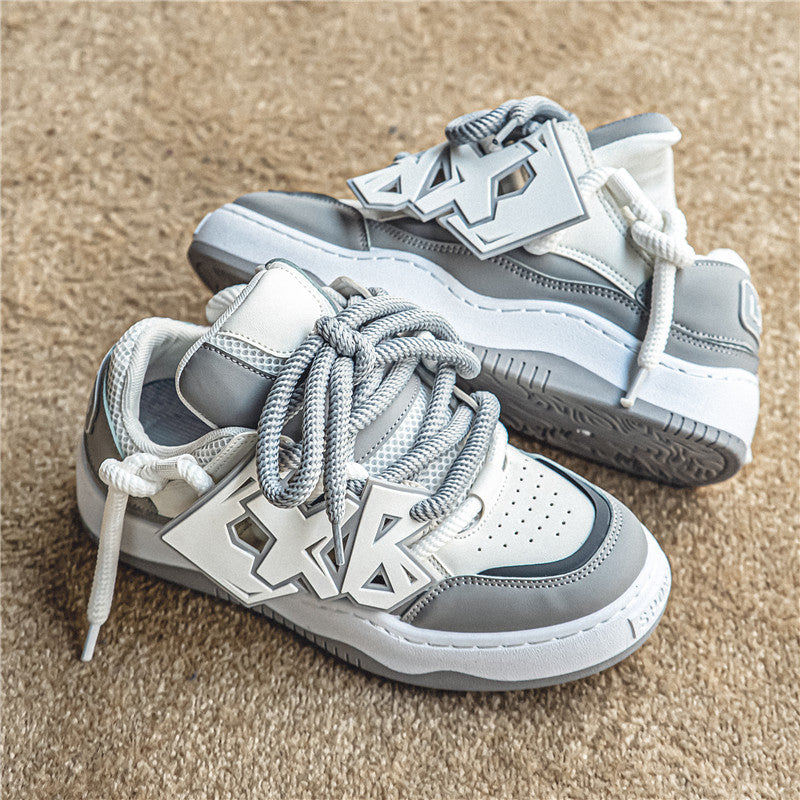 ♛𝔽𝕦𝕤𝕚𝕠𝕟 𝔽𝕠𝕔𝕦𝕤☢︎ꜱᴋᴀᴛᴇ ꜱʜᴏᴇꜱ ♜✽𝟤𝟢𝟤𝟧✽ 春夏新款經典嘻哈大膽前衛板鞋 男女款 大🦶款 (39-45號) C02