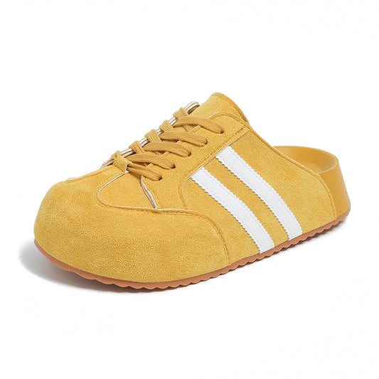 ♛𝔽𝕦𝕤𝕚𝕠𝕟 𝔽𝕠𝕔𝕦𝕤☢︎ꜰʟᴇxɪɴɢ-ꜱʜᴏᴇꜱ ♜✽𝟤𝟢𝟤𝟧✽ 春夏新款百搭板鞋頭型超透氣隱行增高3cm拖鞋 女款 (35-40號)x𝟤𝟪𝟪