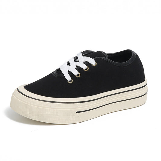 ♛𝔽𝕦𝕤𝕚𝕠𝕟 𝔽𝕠𝕔𝕦𝕤☢︎ꜰʟᴇxɪɴɢ-ꜱʜᴏᴇꜱ ♜ ✽𝟤𝟢𝟤𝟧✽ 春夏新款休閒素面百搭厚底增高𝟧ᴄᴍ帆布鞋 女款 (35-40號)ᴊ𝟧𝟤