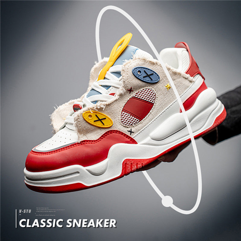 ♛𝔽𝕦𝕤𝕚𝕠𝕟 𝔽𝕠𝕔𝕦𝕤☢︎ꜱᴋᴀᴛᴇ ꜱʜᴏᴇꜱ ♜✽𝟤𝟢𝟤𝟧✽春夏新款復古街頭風包覆感十足運動板鞋   男女款 大🦶款 (39-45號)  L33