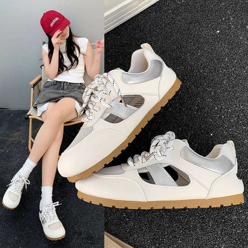 ♛𝔽𝕦𝕤𝕚𝕠𝕟 𝔽𝕠𝕔𝕦𝕤☢︎ꜰʟᴇxɪɴɢ-ꜱʜᴏᴇꜱ ♜✽𝟤𝟢𝟤𝟧✽ 春夏新款休閒百搭舒適透氣鏤空設計平底運動鞋  女款 (35-40號）x𝟫𝟥𝟩