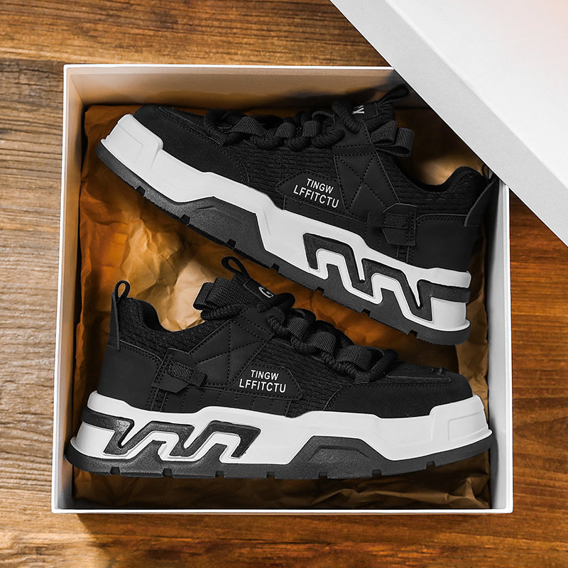 ♛𝔽𝕦𝕤𝕚𝕠𝕟 𝔽𝕠𝕔𝕦𝕤☢︎ᴄᴀꜱᴜᴀʟ ꜱɴᴇᴀᴋᴇʀ ♜ ✽𝟤𝟢𝟤𝟧✽秋冬新款運動支撐隱形增高籃球運動鞋  男女款  情侶款 LL-28