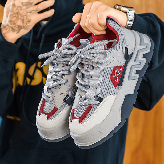 ♛𝔽𝕦𝕤𝕚𝕠𝕟 𝔽𝕠𝕔𝕦𝕤☢︎ᴄᴀꜱᴜᴀʟ ꜱɴᴇᴀᴋᴇʀ ♜ ✽𝟤𝟢𝟤𝟧✽秋冬新款運動支撐隱形增高籃球運動鞋  男女款  情侶款 LL-28