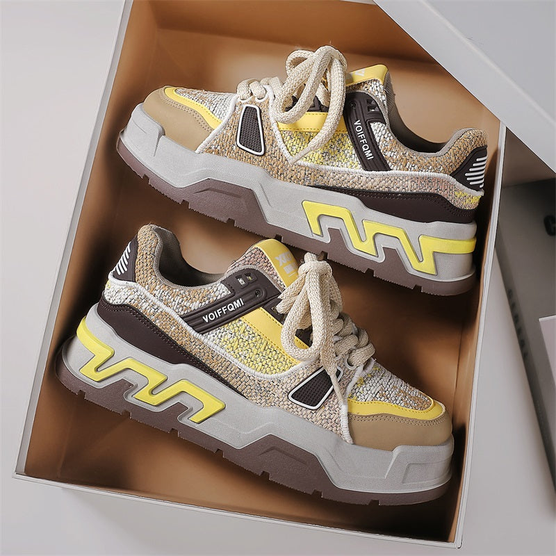 ♛𝔽𝕦𝕤𝕚𝕠𝕟 𝔽𝕠𝕔𝕦𝕤☢︎ꜱᴋᴀᴛᴇ ꜱʜᴏᴇꜱ ♜✽𝟤𝟢𝟤𝟧✽秋冬新款迷彩刺繡隱形增高低筒板鞋   男女款 情侶款  LL-89