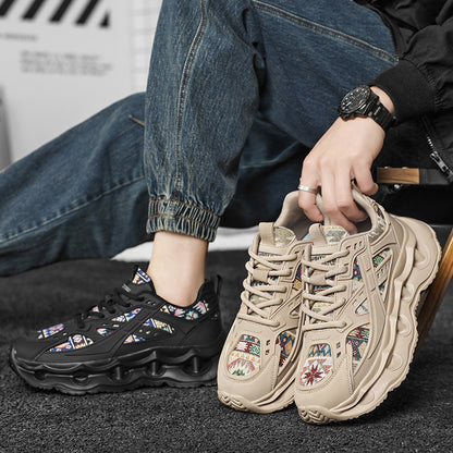 ♛𝔽𝕦𝕤𝕚𝕠𝕟 𝔽𝕠𝕔𝕦𝕤☢︎ᴄᴀꜱᴜᴀʟ ꜱɴᴇᴀᴋᴇʀ ♜ ✽𝟤𝟢𝟤𝟧✽春夏新款透氣增高機能民族風運動鞋   男女款  情侶款  Q31