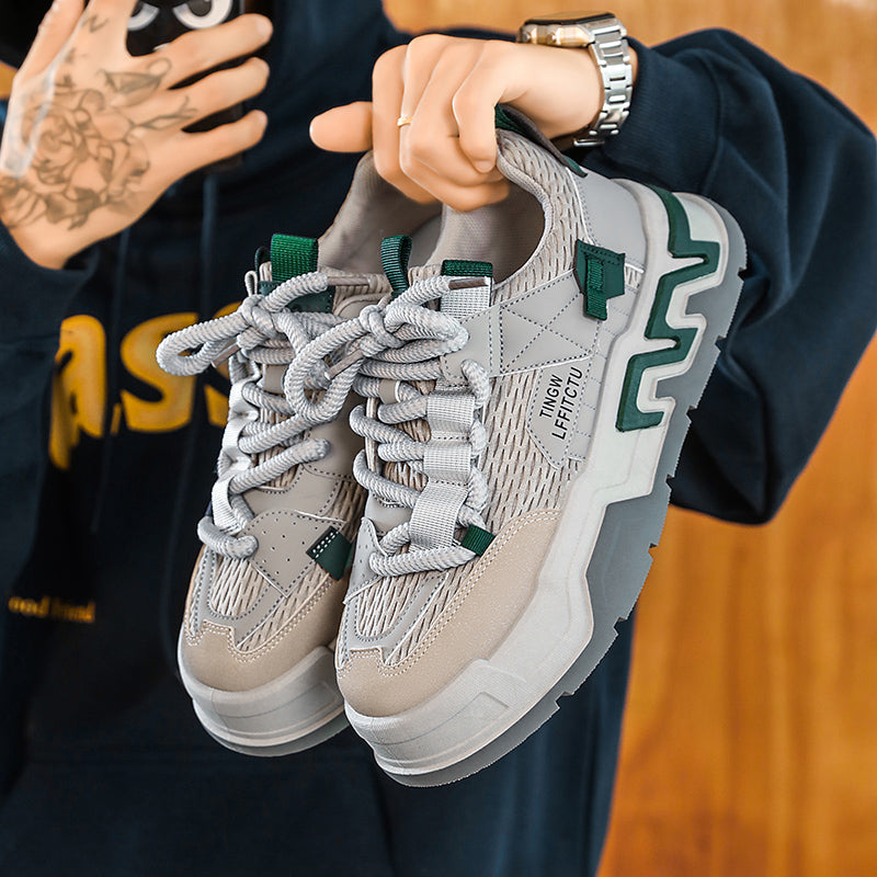 ♛𝔽𝕦𝕤𝕚𝕠𝕟 𝔽𝕠𝕔𝕦𝕤☢︎ᴄᴀꜱᴜᴀʟ ꜱɴᴇᴀᴋᴇʀ ♜ ✽𝟤𝟢𝟤𝟧✽秋冬新款運動支撐隱形增高籃球運動鞋  男女款  情侶款 LL-28