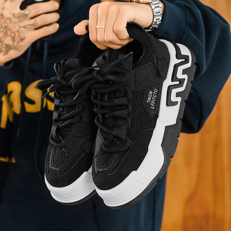 ♛𝔽𝕦𝕤𝕚𝕠𝕟 𝔽𝕠𝕔𝕦𝕤☢︎ᴄᴀꜱᴜᴀʟ ꜱɴᴇᴀᴋᴇʀ ♜ ✽𝟤𝟢𝟤𝟧✽秋冬新款運動支撐隱形增高籃球運動鞋  男女款  情侶款 LL-28