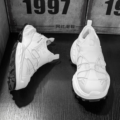 ♛𝔽𝕦𝕤𝕚𝕠𝕟 𝔽𝕠𝕔𝕦𝕤☢︎ᴄᴀꜱᴜᴀʟ ꜱɴᴇᴀᴋᴇʀ ♜✽𝟤𝟢𝟤𝟧✽春夏新款 HeteroRun中筒厚底休閒厚底運動鞋   男女款 ʟ𝟥𝟤𝟣