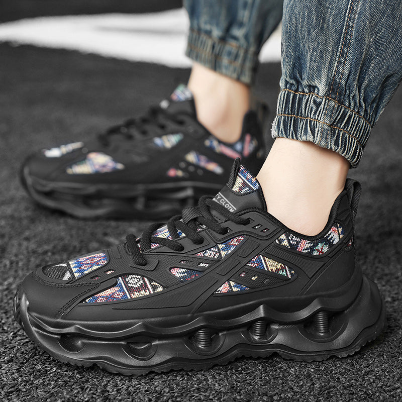 ♛𝔽𝕦𝕤𝕚𝕠𝕟 𝔽𝕠𝕔𝕦𝕤☢︎ᴄᴀꜱᴜᴀʟ ꜱɴᴇᴀᴋᴇʀ ♜ ✽𝟤𝟢𝟤𝟧✽春夏新款透氣增高機能民族風運動鞋   男女款  情侶款  Q31