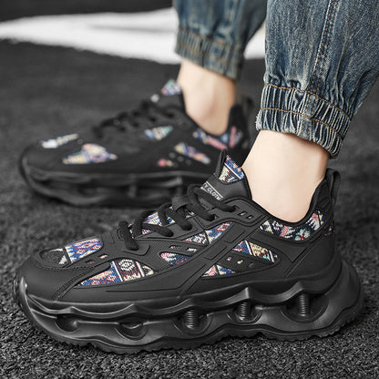 ♛𝔽𝕦𝕤𝕚𝕠𝕟 𝔽𝕠𝕔𝕦𝕤☢︎ᴄᴀꜱᴜᴀʟ ꜱɴᴇᴀᴋᴇʀ ♜ ✽𝟤𝟢𝟤𝟧✽春夏新款透氣增高機能民族風運動鞋   男女款  情侶款  Q31