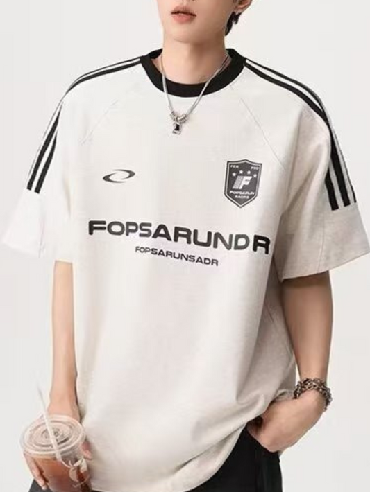 𝔽𝕦𝕤𝕚𝕠𝕟 𝔽𝕠𝕔𝕦𝕤 ✘ 潮牌短袖t恤夏季重磅寬鬆情侣纯棉插肩美式休閒上衣 N4