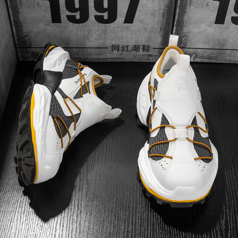 ♛𝔽𝕦𝕤𝕚𝕠𝕟 𝔽𝕠𝕔𝕦𝕤☢︎ᴄᴀꜱᴜᴀʟ ꜱɴᴇᴀᴋᴇʀ ♜✽𝟤𝟢𝟤𝟧✽春夏新款 HeteroRun中筒厚底休閒厚底運動鞋   男女款 ʟ𝟥𝟤𝟣