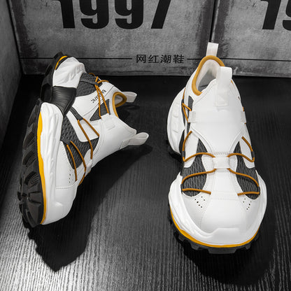 ♛𝔽𝕦𝕤𝕚𝕠𝕟 𝔽𝕠𝕔𝕦𝕤☢︎ᴄᴀꜱᴜᴀʟ ꜱɴᴇᴀᴋᴇʀ ♜✽𝟤𝟢𝟤𝟧✽春夏新款 HeteroRun中筒厚底休閒厚底運動鞋   男女款 ʟ𝟥𝟤𝟣