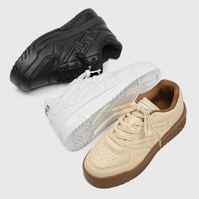 ♛𝔽𝕦𝕤𝕚𝕠𝕟 𝔽𝕠𝕔𝕦𝕤☢︎ꜱᴋᴀᴛᴇ ꜱʜᴏᴇꜱ ♜✽𝟤𝟢𝟤𝟧✽秋冬新款經典素色浮雕透氣低筒板鞋   男女款 情侶款  LD-53