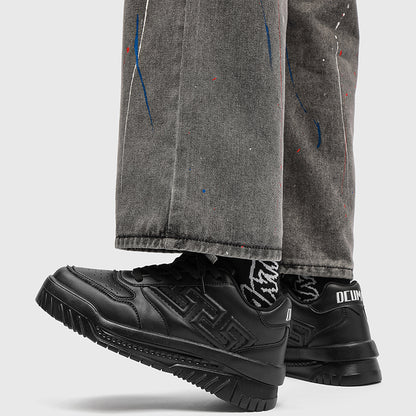 ♛𝔽𝕦𝕤𝕚𝕠𝕟 𝔽𝕠𝕔𝕦𝕤☢︎ꜱᴋᴀᴛᴇ ꜱʜᴏᴇꜱ ♜✽𝟤𝟢𝟤𝟧✽秋冬新款經典素色浮雕透氣低筒板鞋   男女款 情侶款  LD-53