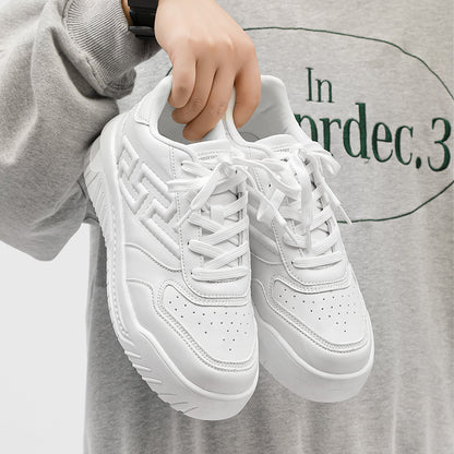 ♛𝔽𝕦𝕤𝕚𝕠𝕟 𝔽𝕠𝕔𝕦𝕤☢︎ꜱᴋᴀᴛᴇ ꜱʜᴏᴇꜱ ♜✽𝟤𝟢𝟤𝟧✽秋冬新款經典素色浮雕透氣低筒板鞋   男女款 情侶款  LD-53