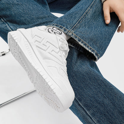 ♛𝔽𝕦𝕤𝕚𝕠𝕟 𝔽𝕠𝕔𝕦𝕤☢︎ꜱᴋᴀᴛᴇ ꜱʜᴏᴇꜱ ♜✽𝟤𝟢𝟤𝟧✽秋冬新款經典素色浮雕透氣低筒板鞋   男女款 情侶款  LD-53