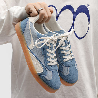 ♛𝔽𝕦𝕤𝕚𝕠𝕟 𝔽𝕠𝕔𝕦𝕤☢︎ꜱᴋᴀᴛᴇ ꜱʜᴏᴇꜱ ♜✽𝟤𝟢𝟤𝟧✽秋冬新款經典素面麂皮橡膠底低筒板鞋   男女款 情侶款 YH-23