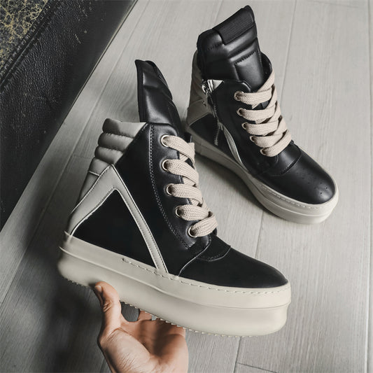 ♛𝔽𝕦𝕤𝕚𝕠𝕟 𝔽𝕠𝕔𝕦𝕤☢︎ᴄᴀꜱᴜᴀʟ ᴅʀᴇꜱꜱ ♜✽2026✽ 經典素面高筒厚底增側拉款高板鞋 男女款 情侶款 YH-275