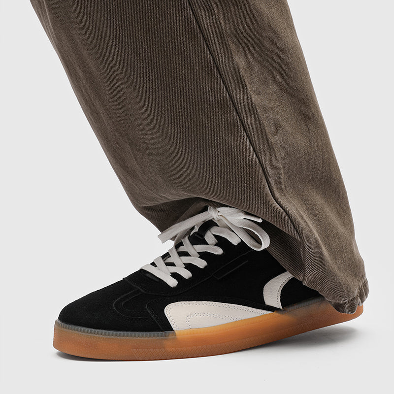 ♛𝔽𝕦𝕤𝕚𝕠𝕟 𝔽𝕠𝕔𝕦𝕤☢︎ꜱᴋᴀᴛᴇ ꜱʜᴏᴇꜱ ♜✽𝟤𝟢𝟤𝟧✽秋冬新款經典素面麂皮橡膠底低筒板鞋   男女款 情侶款 YH-23