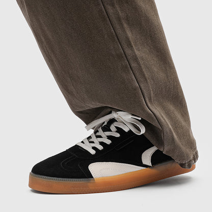 ♛𝔽𝕦𝕤𝕚𝕠𝕟 𝔽𝕠𝕔𝕦𝕤☢︎ꜱᴋᴀᴛᴇ ꜱʜᴏᴇꜱ ♜✽𝟤𝟢𝟤𝟧✽秋冬新款經典素面麂皮橡膠底低筒板鞋   男女款 情侶款 YH-23