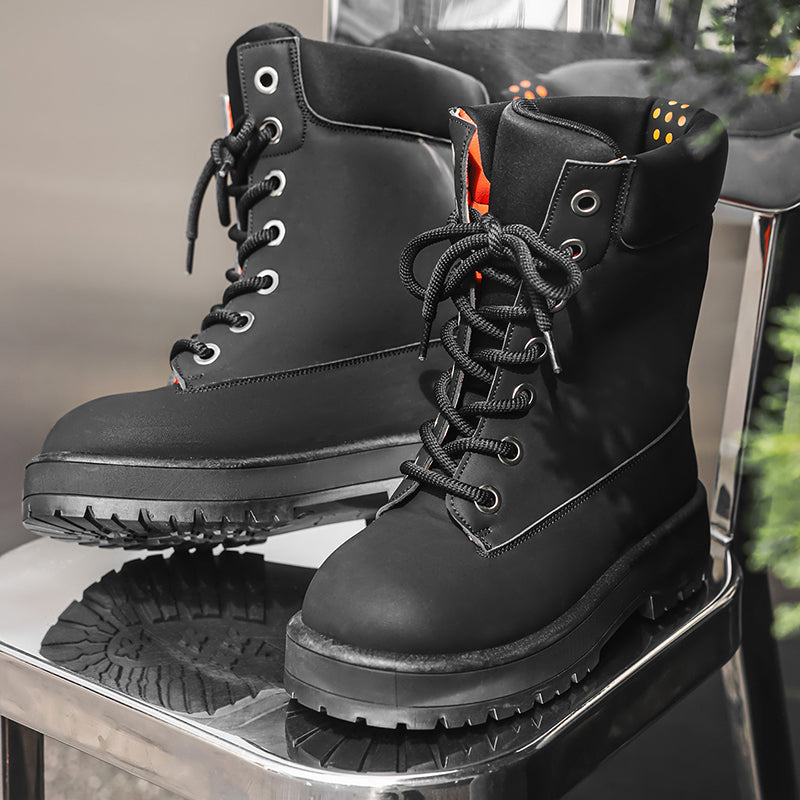 ♛𝔽𝕦𝕤𝕚𝕠𝕟 𝔽𝕠𝕔𝕦𝕤☢︎ᴄᴀꜱᴜᴀʟ ᴅʀᴇꜱꜱ ♜✽2026✽ 雪地極簡風高筒增高厚底七孔男女靴（大🦶到45碼）YH-02