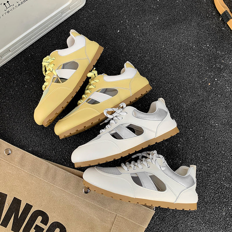 ♛𝔽𝕦𝕤𝕚𝕠𝕟 𝔽𝕠𝕔𝕦𝕤☢︎ꜰʟᴇxɪɴɢ-ꜱʜᴏᴇꜱ ♜✽𝟤𝟢𝟤𝟧✽ 春夏新款休閒百搭舒適透氣鏤空設計平底運動鞋  女款 (35-40號）x𝟫𝟥𝟩