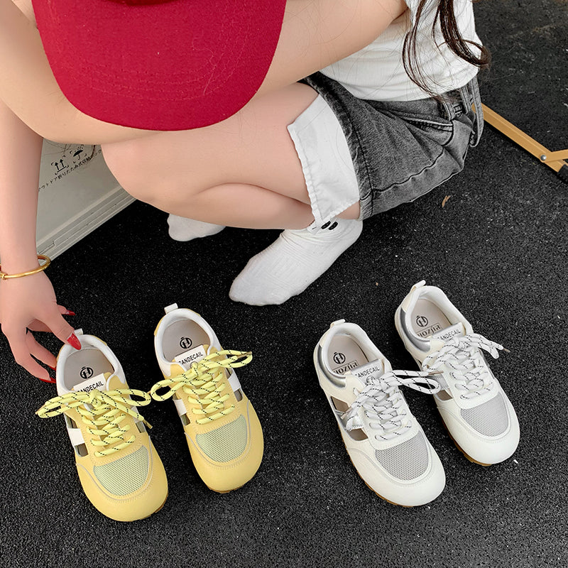 ♛𝔽𝕦𝕤𝕚𝕠𝕟 𝔽𝕠𝕔𝕦𝕤☢︎ꜰʟᴇxɪɴɢ-ꜱʜᴏᴇꜱ ♜ ✽𝟤𝟢𝟤𝟧✽ 春夏新款休閒百搭舒適透氣鏤空設計平底運動鞋  女款 (35-40號）x𝟫𝟥𝟩