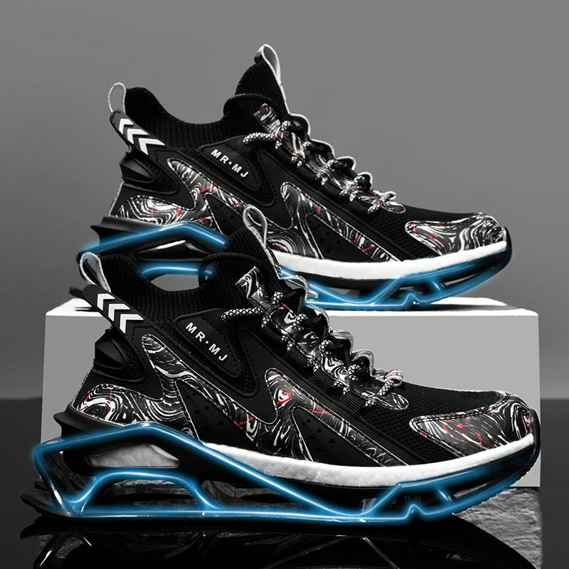 ♛𝔽𝕦𝕤𝕚𝕠𝕟 𝔽𝕠𝕔𝕦𝕤☢︎ᴄᴀꜱᴜᴀʟ ꜱɴᴇᴀᴋᴇʀ ♜ ✽𝟤𝟢𝟤𝟧✽春夏新款襪套透氣增高超彈力水墨風運動鞋   男女款  情侶款  CX37