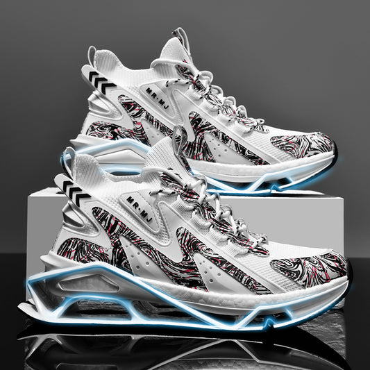 ♛𝔽𝕦𝕤𝕚𝕠𝕟 𝔽𝕠𝕔𝕦𝕤☢︎ᴄᴀꜱᴜᴀʟ ꜱɴᴇᴀᴋᴇʀ ♜ ✽𝟤𝟢𝟤𝟧✽春夏新款襪套透氣增高超彈力水墨風運動鞋   男女款  情侶款  CX37