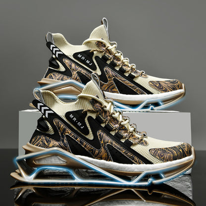 ♛𝔽𝕦𝕤𝕚𝕠𝕟 𝔽𝕠𝕔𝕦𝕤☢︎ᴄᴀꜱᴜᴀʟ ꜱɴᴇᴀᴋᴇʀ ♜ ✽𝟤𝟢𝟤𝟧✽春夏新款襪套透氣增高超彈力水墨風運動鞋   男女款  情侶款  CX37