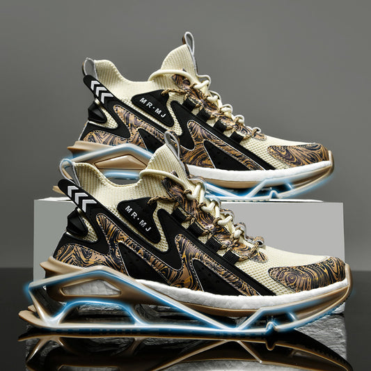 ♛𝔽𝕦𝕤𝕚𝕠𝕟 𝔽𝕠𝕔𝕦𝕤☢︎ᴄᴀꜱᴜᴀʟ ꜱɴᴇᴀᴋᴇʀ ♜ ✽𝟤𝟢𝟤𝟧✽春夏新款襪套透氣增高超彈力水墨風運動鞋   男女款  情侶款  CX37