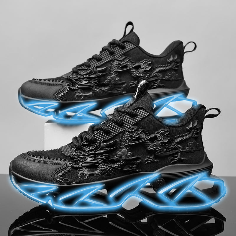 ♛𝔽𝕦𝕤𝕚𝕠𝕟 𝔽𝕠𝕔𝕦𝕤☢︎ᴄᴀꜱᴜᴀʟ ꜱɴᴇᴀᴋᴇʀ ♜ ✽𝟤𝟢𝟤𝟧✽春夏新款襪套透氣增高超彈力古風龍紋運動鞋   男女款  情侶款  CX23