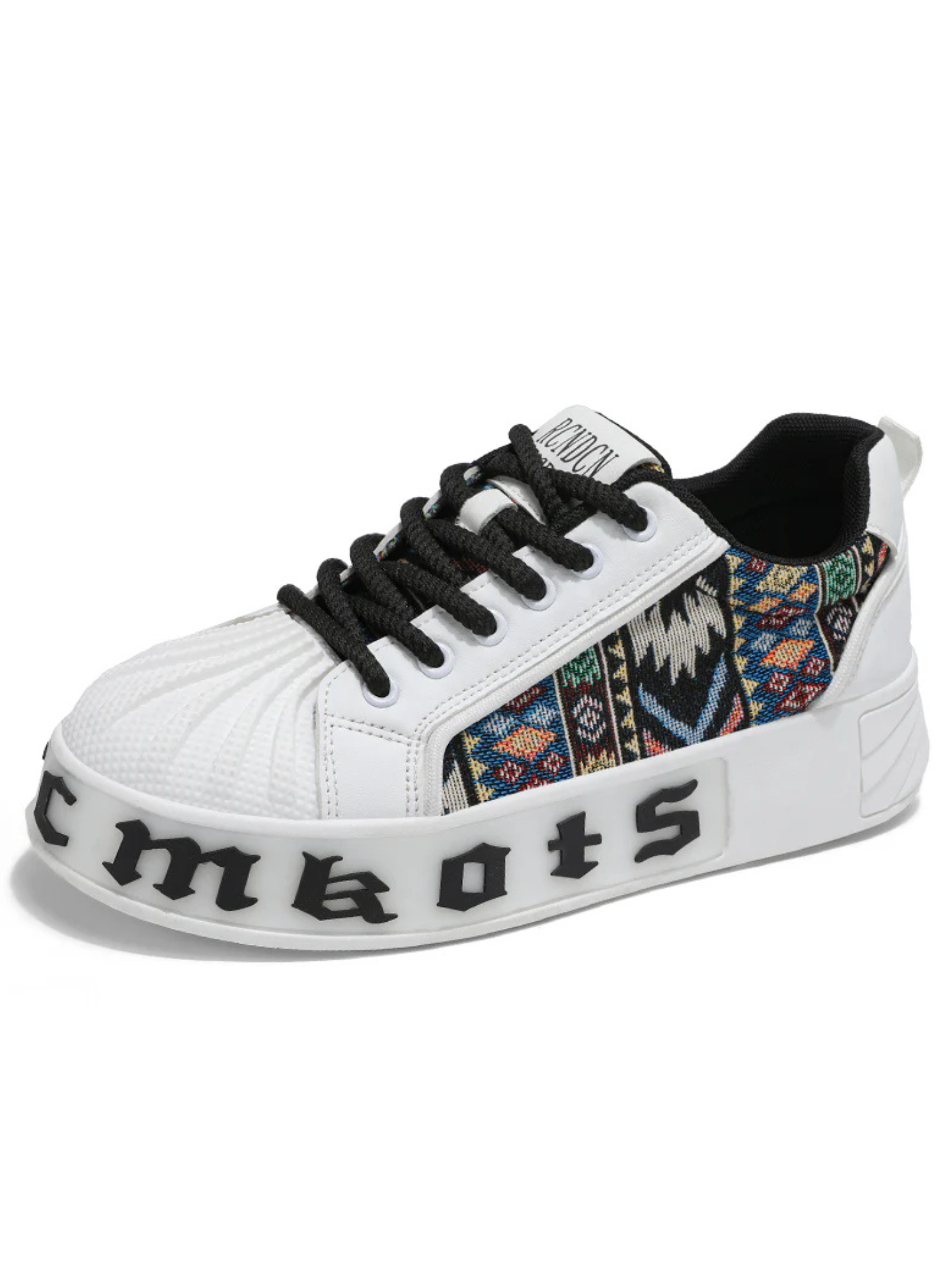 ♛𝔽𝕦𝕤𝕚𝕠𝕟 𝔽𝕠𝕔𝕦𝕤☢︎ꜱᴋᴀᴛᴇ ꜱʜᴏᴇꜱ ♜ ✽𝟤𝟢𝟤𝟧✽ 春夏新款圖騰風格貝殼頭增高厚底休閒板鞋 中性男女款 ʏɢ𝟫𝟣𝟪