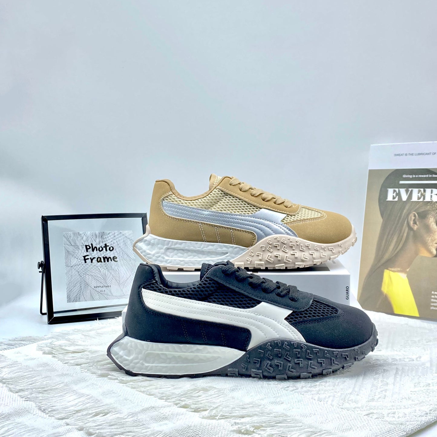 ♛𝔽𝕦𝕤𝕚𝕠𝕟 𝔽𝕠𝕔𝕦𝕤☢︎ꜰʟᴇxɪɴɢ-ꜱʜᴏᴇꜱ ♜✽𝟤𝟢𝟤𝟧✽ 夏季新款百搭厚底休閒運動鞋 女款 (35-40號）MB7