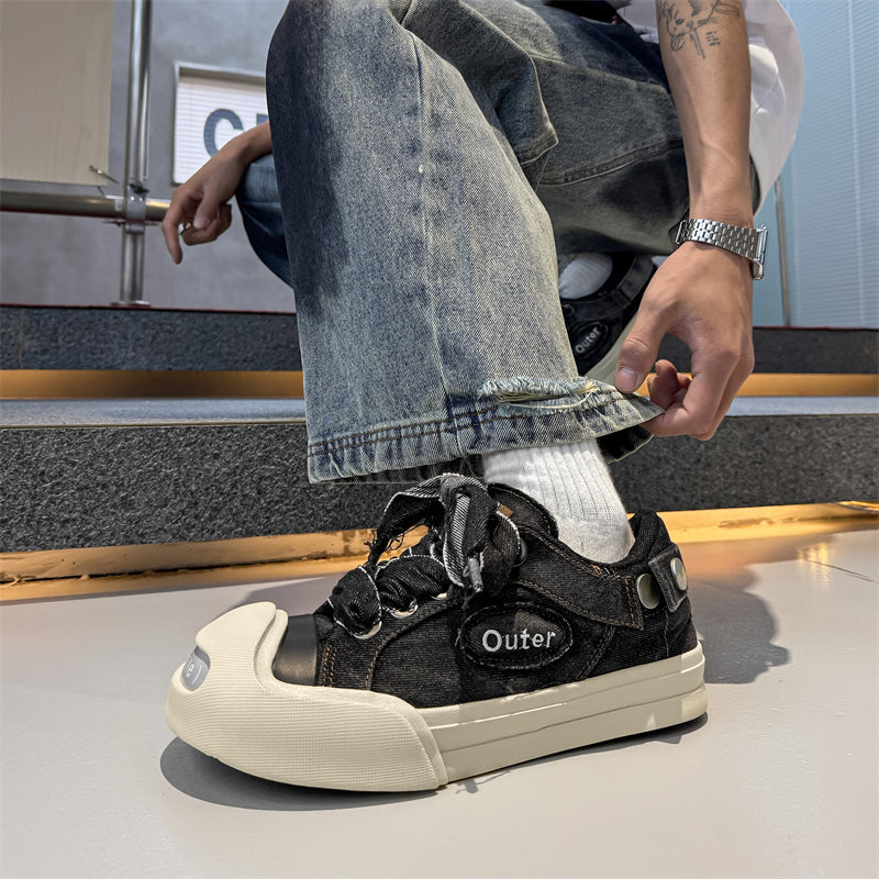 ♛𝔽𝕦𝕤𝕚𝕠𝕟 𝔽𝕠𝕔𝕦𝕤☢︎ꜱᴋᴀᴛᴇ ꜱʜᴏᴇꜱ ♜✽𝟤𝟢𝟤𝟧✽春夏新款牛津開口笑帆布板鞋   男女款  HX27