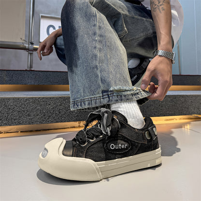 ♛𝔽𝕦𝕤𝕚𝕠𝕟 𝔽𝕠𝕔𝕦𝕤☢︎ꜱᴋᴀᴛᴇ ꜱʜᴏᴇꜱ ♜✽𝟤𝟢𝟤𝟧✽春夏新款牛津開口笑帆布板鞋   男女款  HX27