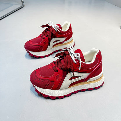 ♛𝔽𝕦𝕤𝕚𝕠𝕟 𝔽𝕠𝕔𝕦𝕤☢︎ꜰʟᴇxɪɴɢ-ꜱʜᴏᴇꜱ ♜✽𝟤𝟢𝟤𝟧✽ 夏季新款增高耐穿鞋底心運動鞋 女款 (35-40號）A08