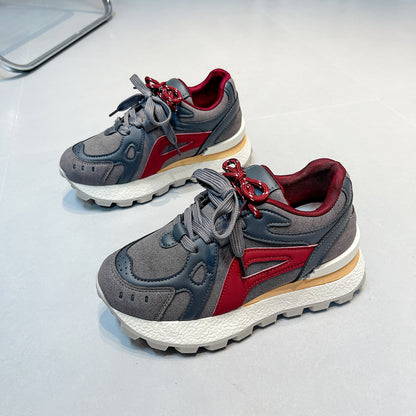 ♛𝔽𝕦𝕤𝕚𝕠𝕟 𝔽𝕠𝕔𝕦𝕤☢︎ꜰʟᴇxɪɴɢ-ꜱʜᴏᴇꜱ ♜✽𝟤𝟢𝟤𝟧✽ 夏季新款增高耐穿鞋底心運動鞋 女款 (35-40號）A08