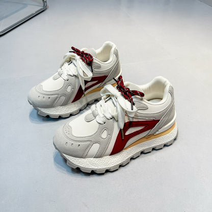 ♛𝔽𝕦𝕤𝕚𝕠𝕟 𝔽𝕠𝕔𝕦𝕤☢︎ꜰʟᴇxɪɴɢ-ꜱʜᴏᴇꜱ ♜✽𝟤𝟢𝟤𝟧✽ 夏季新款增高耐穿鞋底心運動鞋 女款 (35-40號）A08