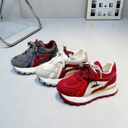 ♛𝔽𝕦𝕤𝕚𝕠𝕟 𝔽𝕠𝕔𝕦𝕤☢︎ꜰʟᴇxɪɴɢ-ꜱʜᴏᴇꜱ ♜✽𝟤𝟢𝟤𝟧✽ 夏季新款增高耐穿鞋底心運動鞋 女款 (35-40號）A08