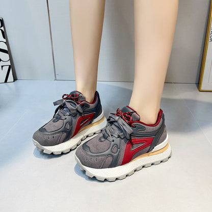 ♛𝔽𝕦𝕤𝕚𝕠𝕟 𝔽𝕠𝕔𝕦𝕤☢︎ꜰʟᴇxɪɴɢ-ꜱʜᴏᴇꜱ ♜✽𝟤𝟢𝟤𝟧✽ 夏季新款增高耐穿鞋底心運動鞋 女款 (35-40號）A08