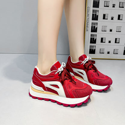 ♛𝔽𝕦𝕤𝕚𝕠𝕟 𝔽𝕠𝕔𝕦𝕤☢︎ꜰʟᴇxɪɴɢ-ꜱʜᴏᴇꜱ ♜✽𝟤𝟢𝟤𝟧✽ 夏季新款增高耐穿鞋底心運動鞋 女款 (35-40號）A08