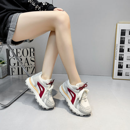 ♛𝔽𝕦𝕤𝕚𝕠𝕟 𝔽𝕠𝕔𝕦𝕤☢︎ꜰʟᴇxɪɴɢ-ꜱʜᴏᴇꜱ ♜✽𝟤𝟢𝟤𝟧✽ 夏季新款增高耐穿鞋底心運動鞋 女款 (35-40號）A08